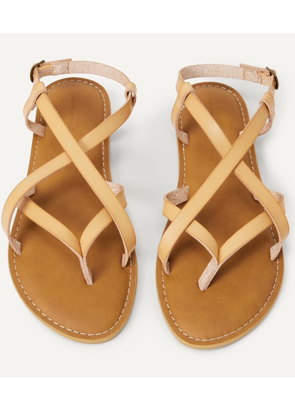 Casual Strappy Sandals In Natural Size 7 Flats Summer Beach Neutral Vacation